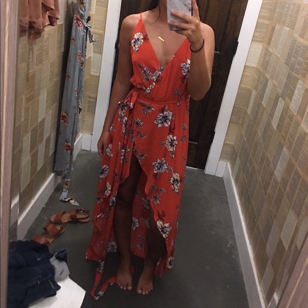 Floral High-Low Maxi Dress